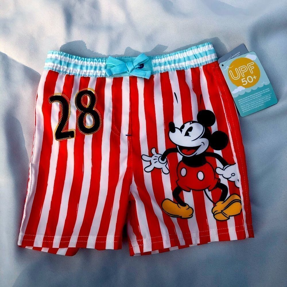 NWT The Disney Store Mickey Mouse Swim Trunks